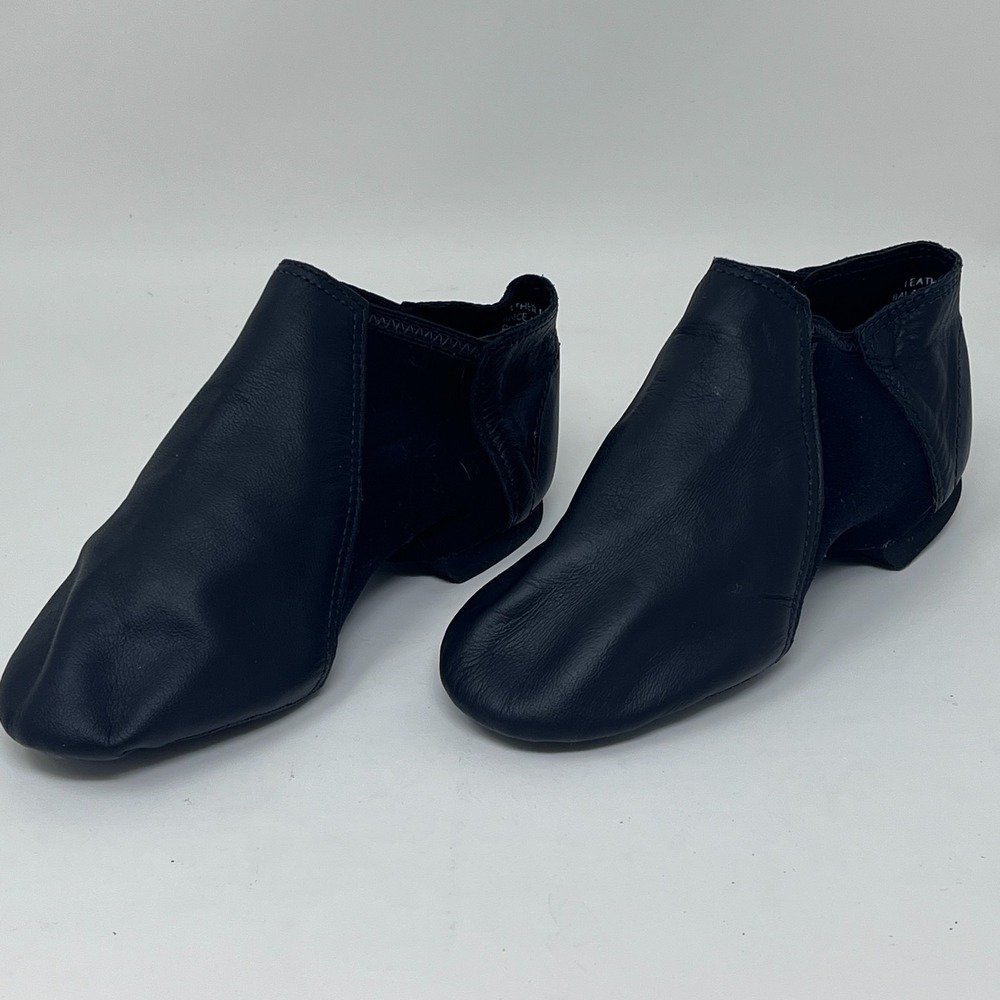 IT Dancewear Womens 5 Jazz Boots Black Leather Neoprene Slip On Dance Shoes